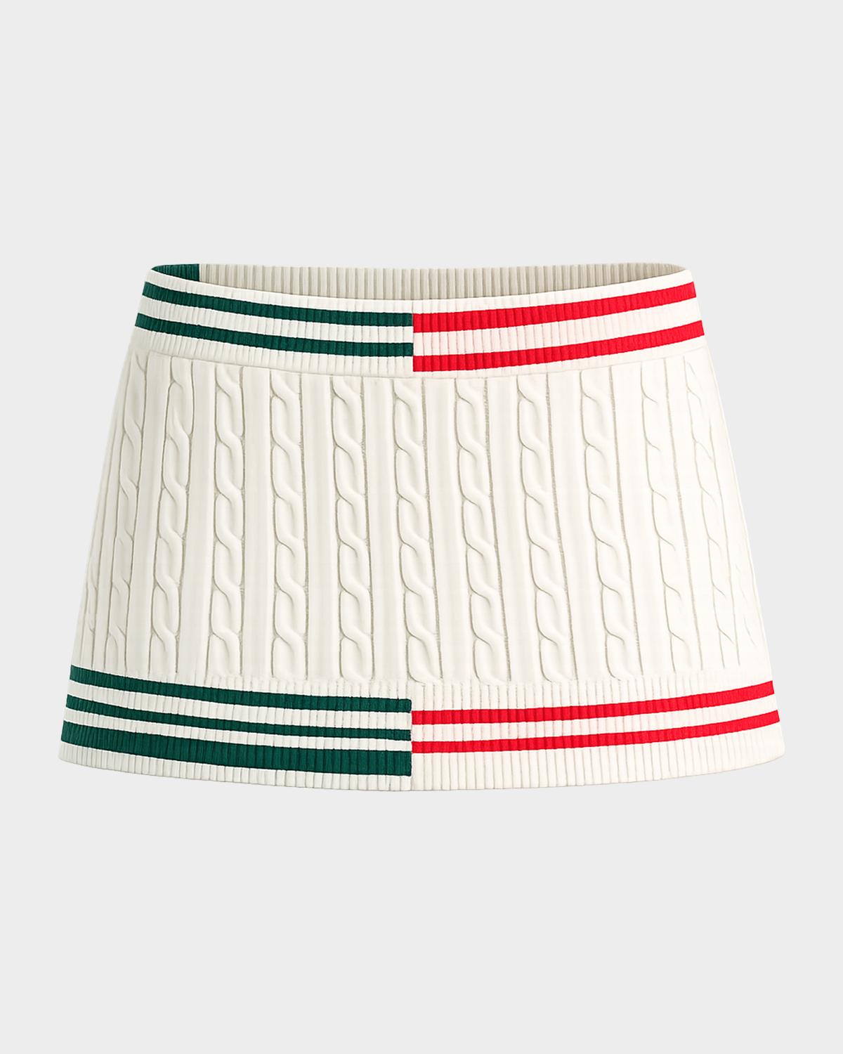 SEROYA Pearson Cable-Knit Mini Skirt