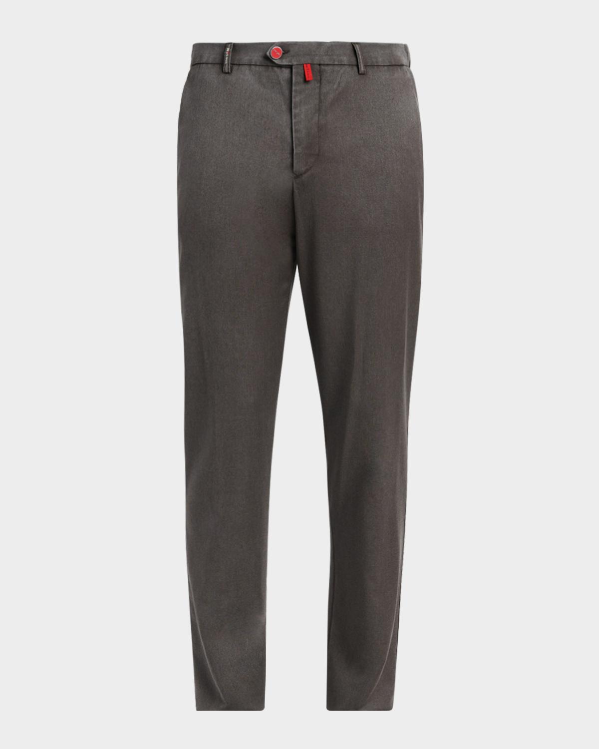Men & apos;s Washed Wool Straight Leg Trousers