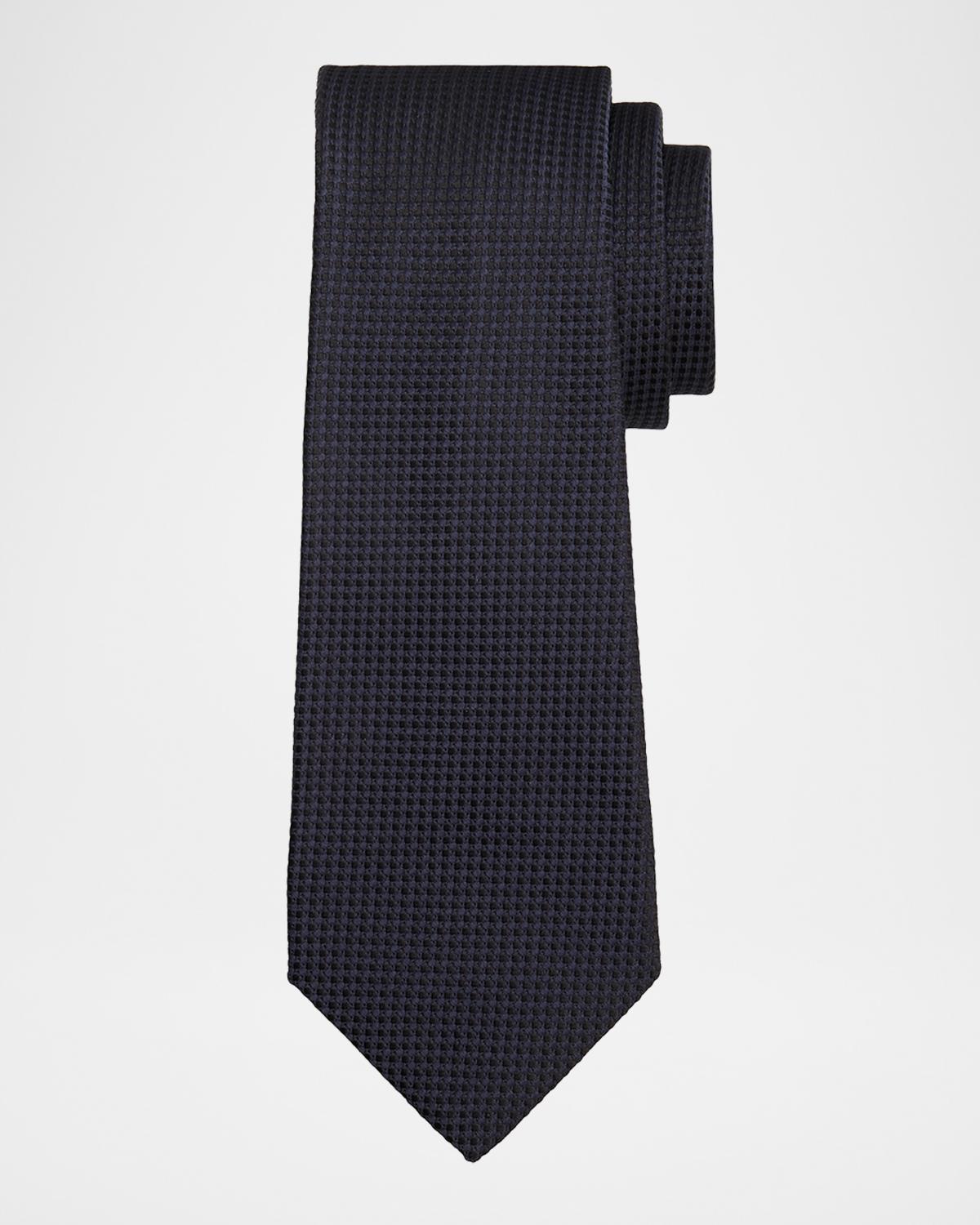 Kiton Men's Silk Micro-Jacquard 7-Fold Tie