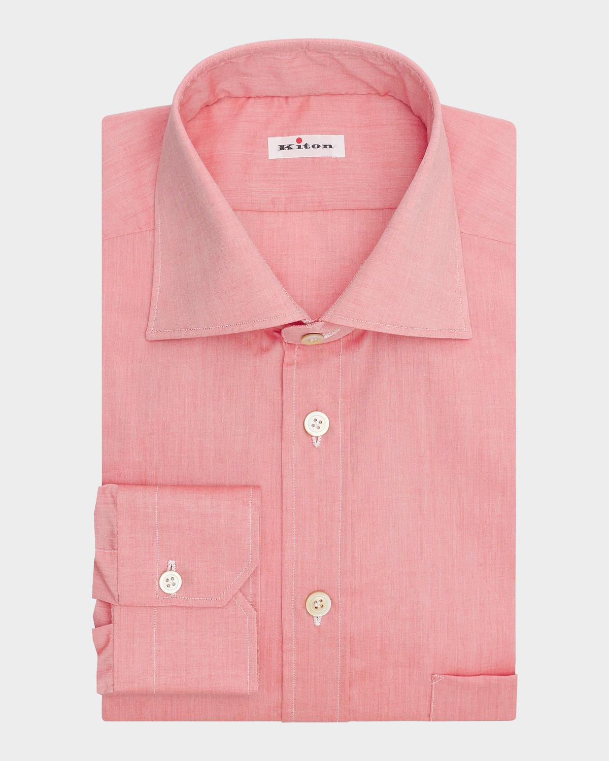 Kiton Men's Solid Cotton Classic-Fit Dress Shirt