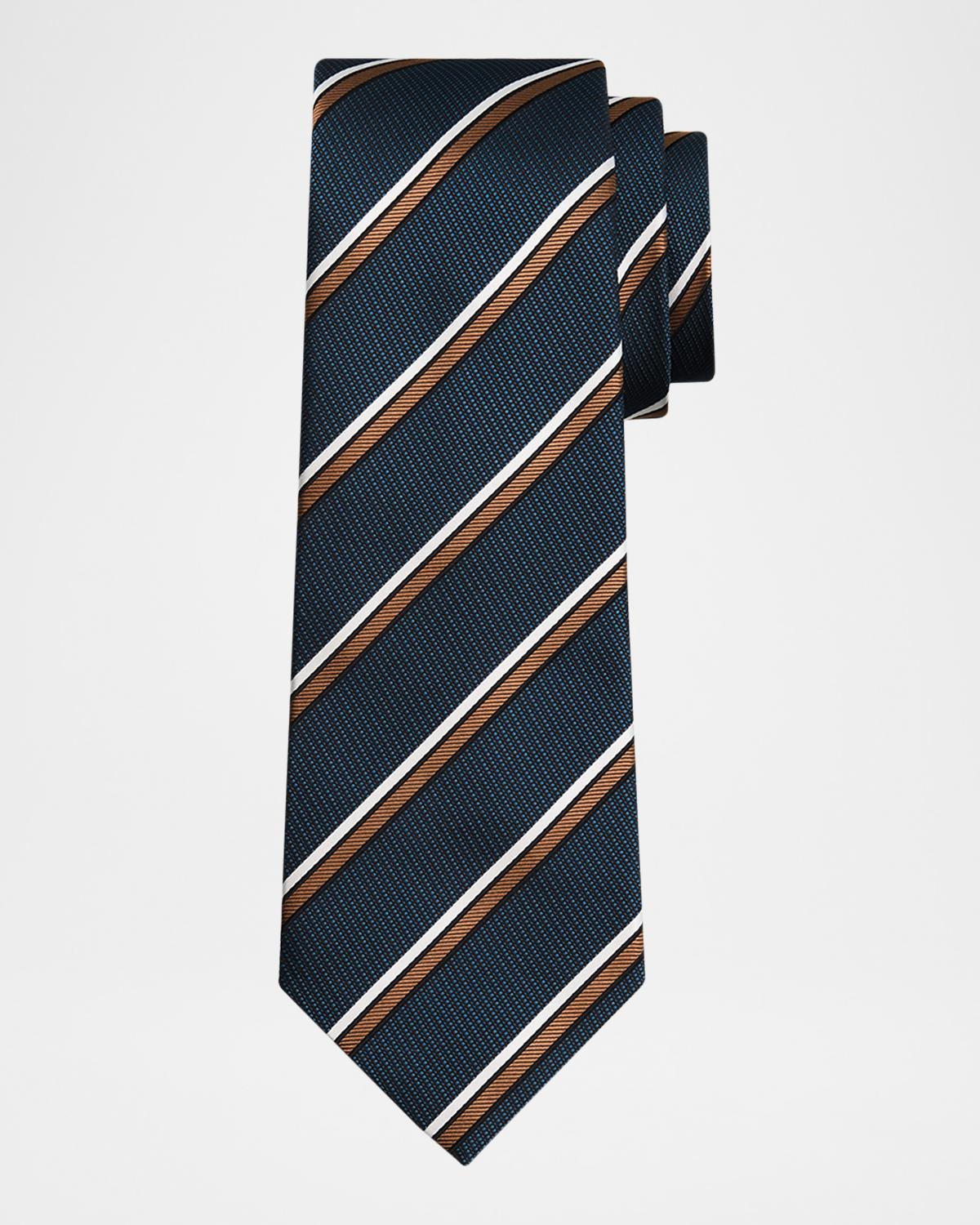 Kiton Men's Multi-Stripe Silk Tie