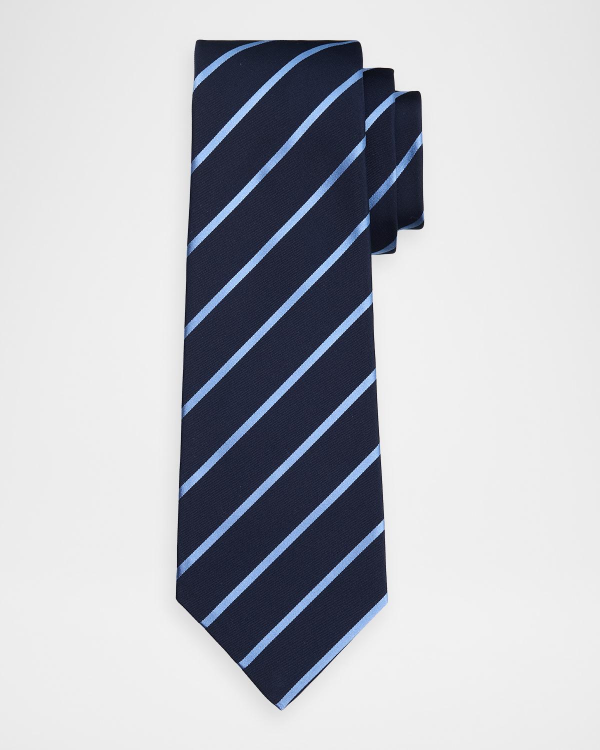 Kiton Men's Silk Pinstripe 7-Fold Tie