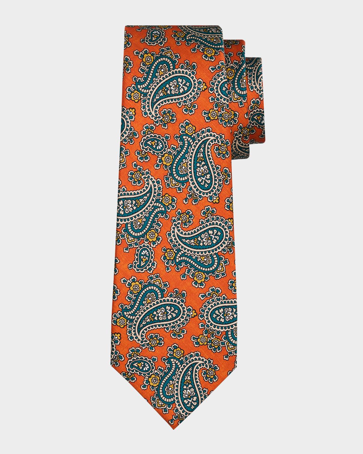 Kiton Men's Silk Paisley 7-Fold Tie