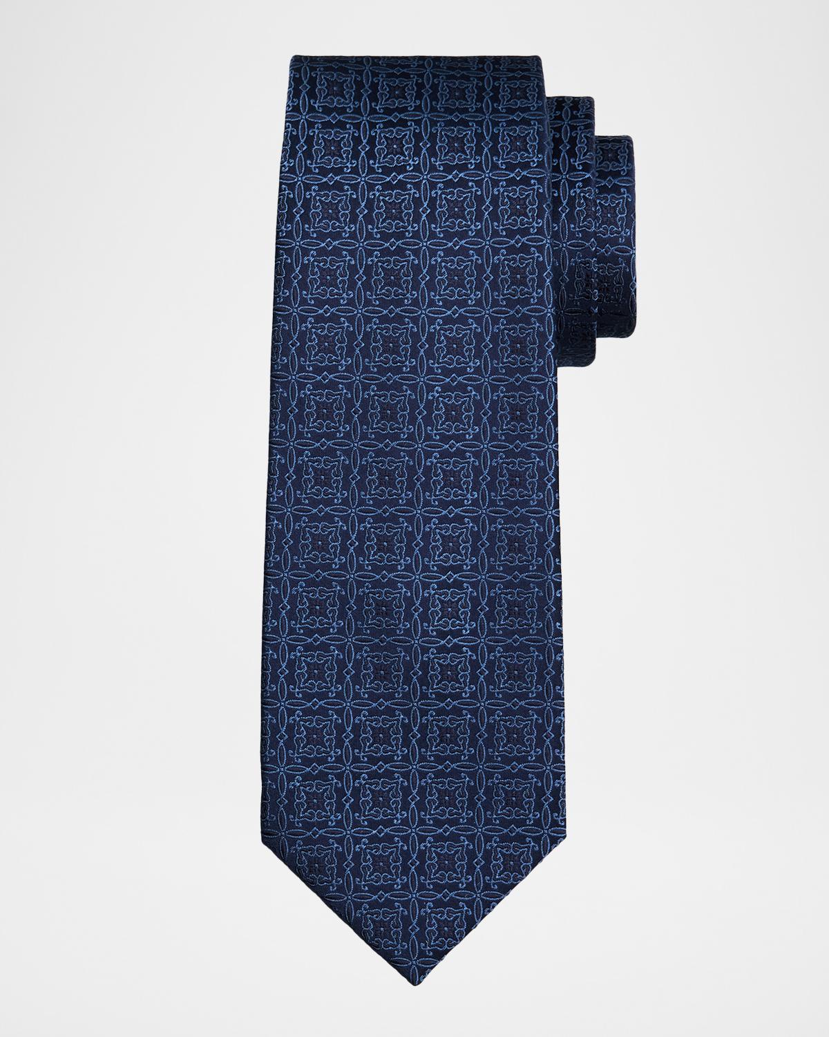 Kiton Men's Silk Jacquard 7-Fold Tie