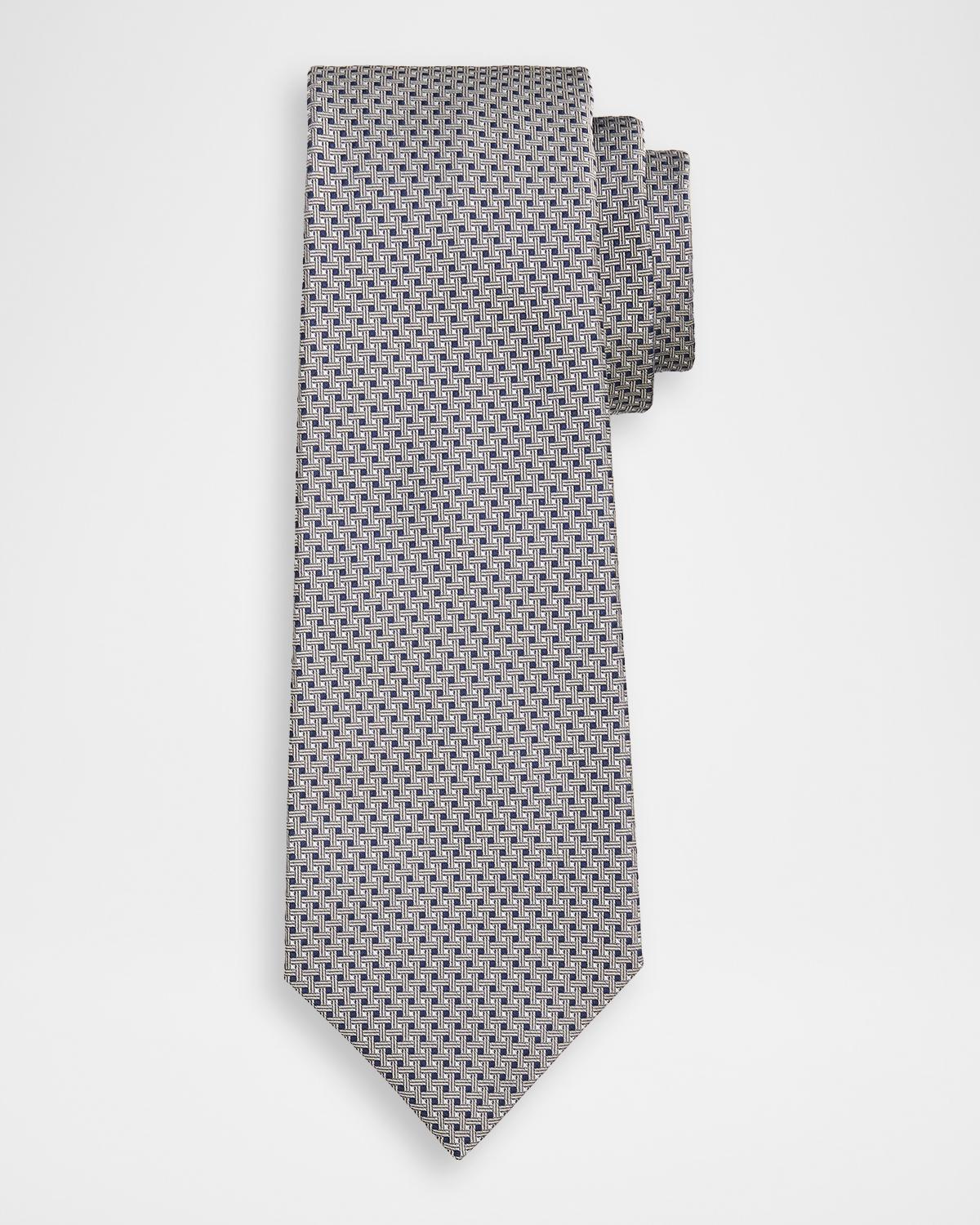 Kiton Men's Silk Basketweave 7-Fold Tie