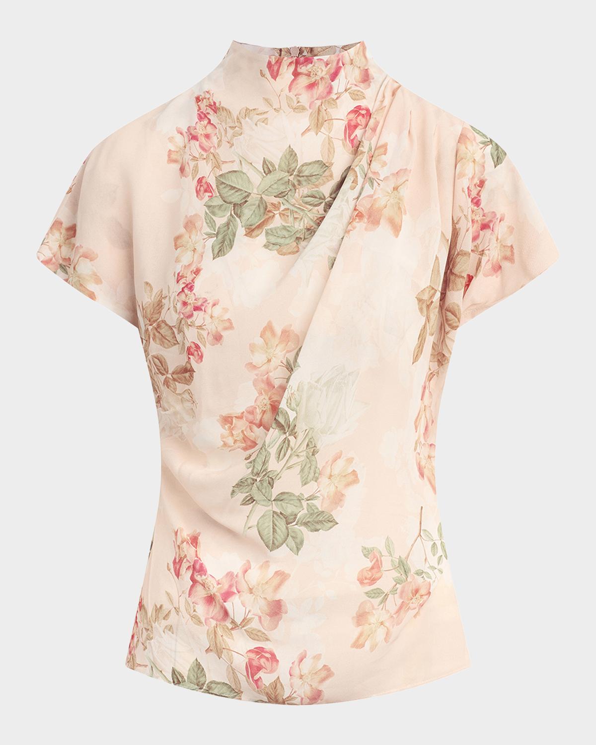 Favorite Daughter The Graceful Floral Draped Top