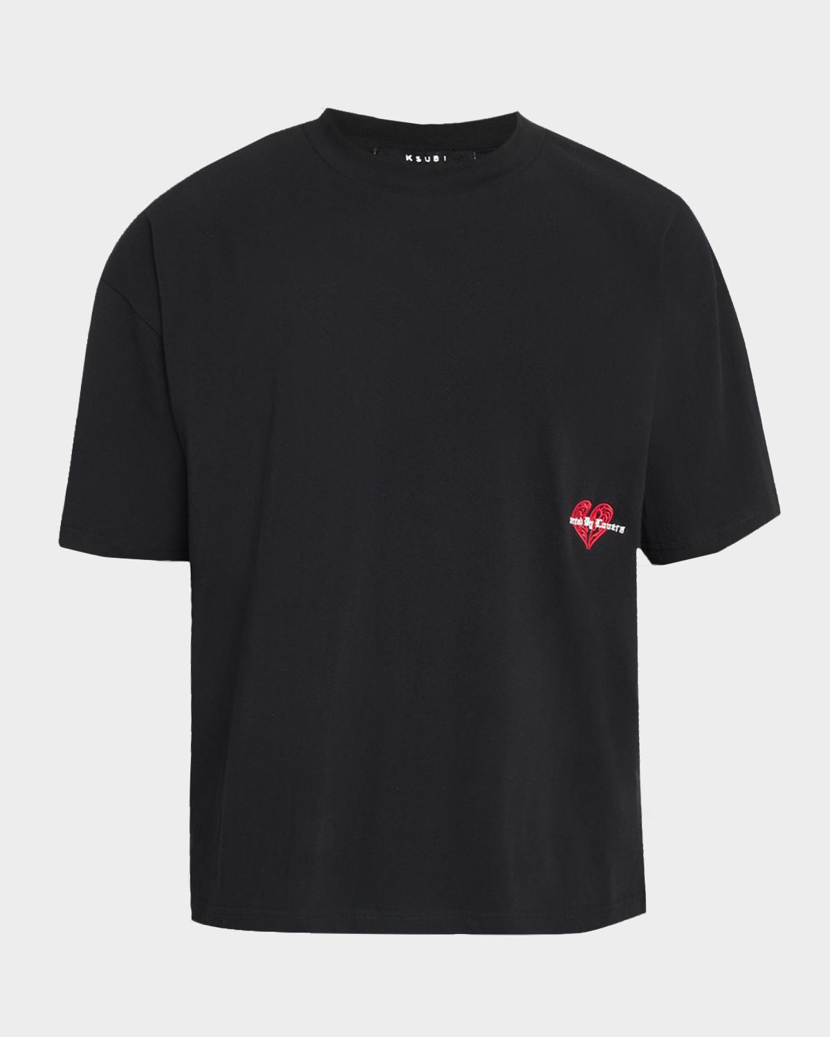 Ksubi Men's Hbl Cotton Embroidered Heart Crewneck T-Shirt