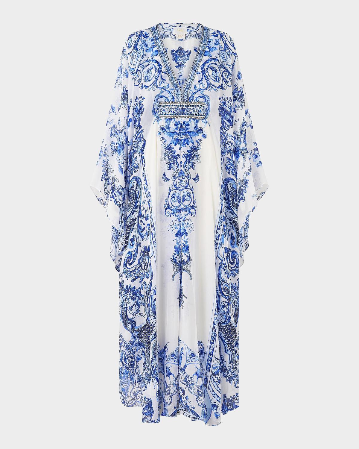 Camilla Ceramic Panoramic Silk Long Caftan