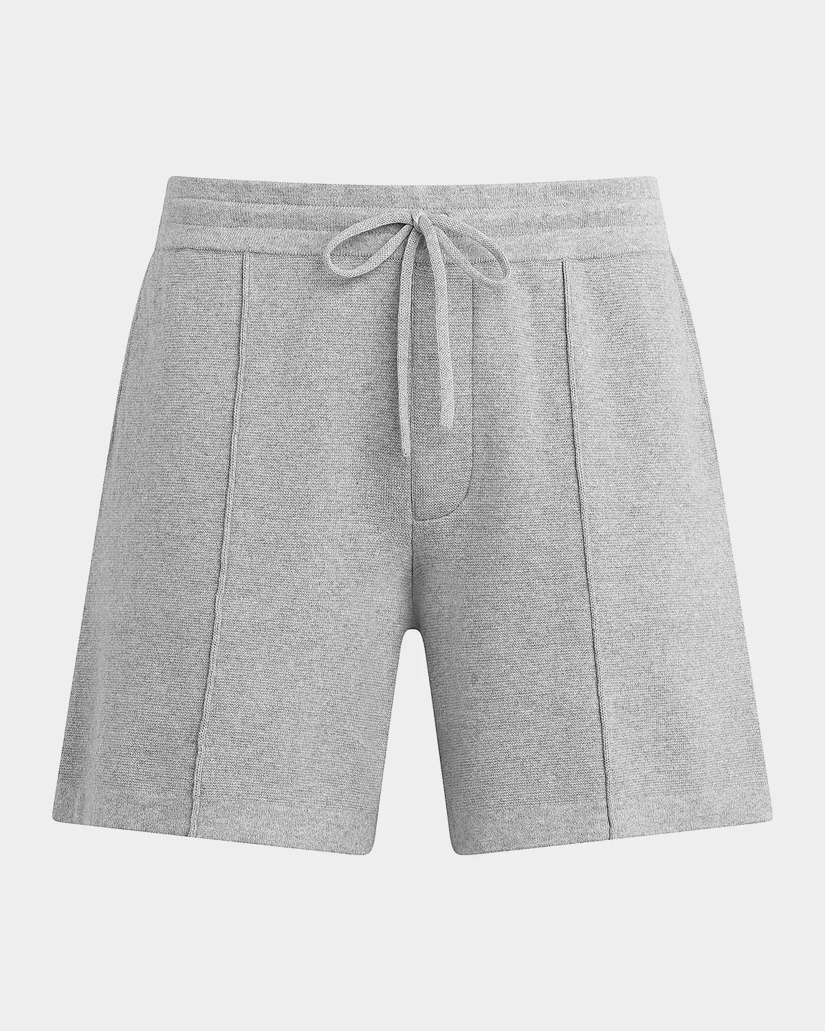 Hudson Men's Cabana Cotton-Cashmere Double-Knit Pleated Drawstring Shorts