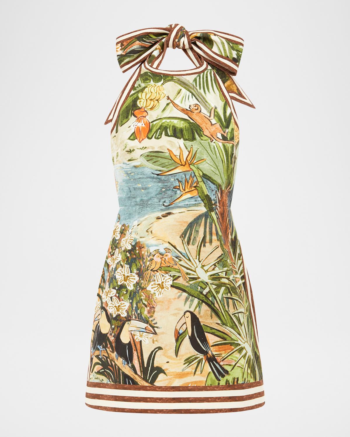 ALÉMAIS Toucan Tango Halter Mini Dress