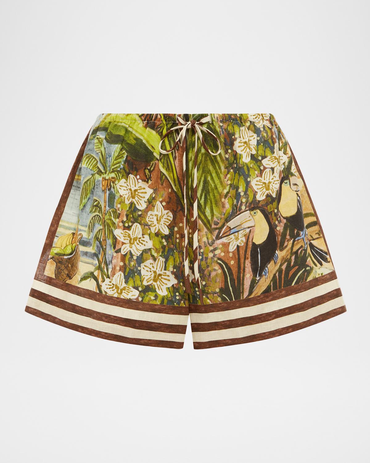 ALÉMAIS Toucan Tango Linen Shorts