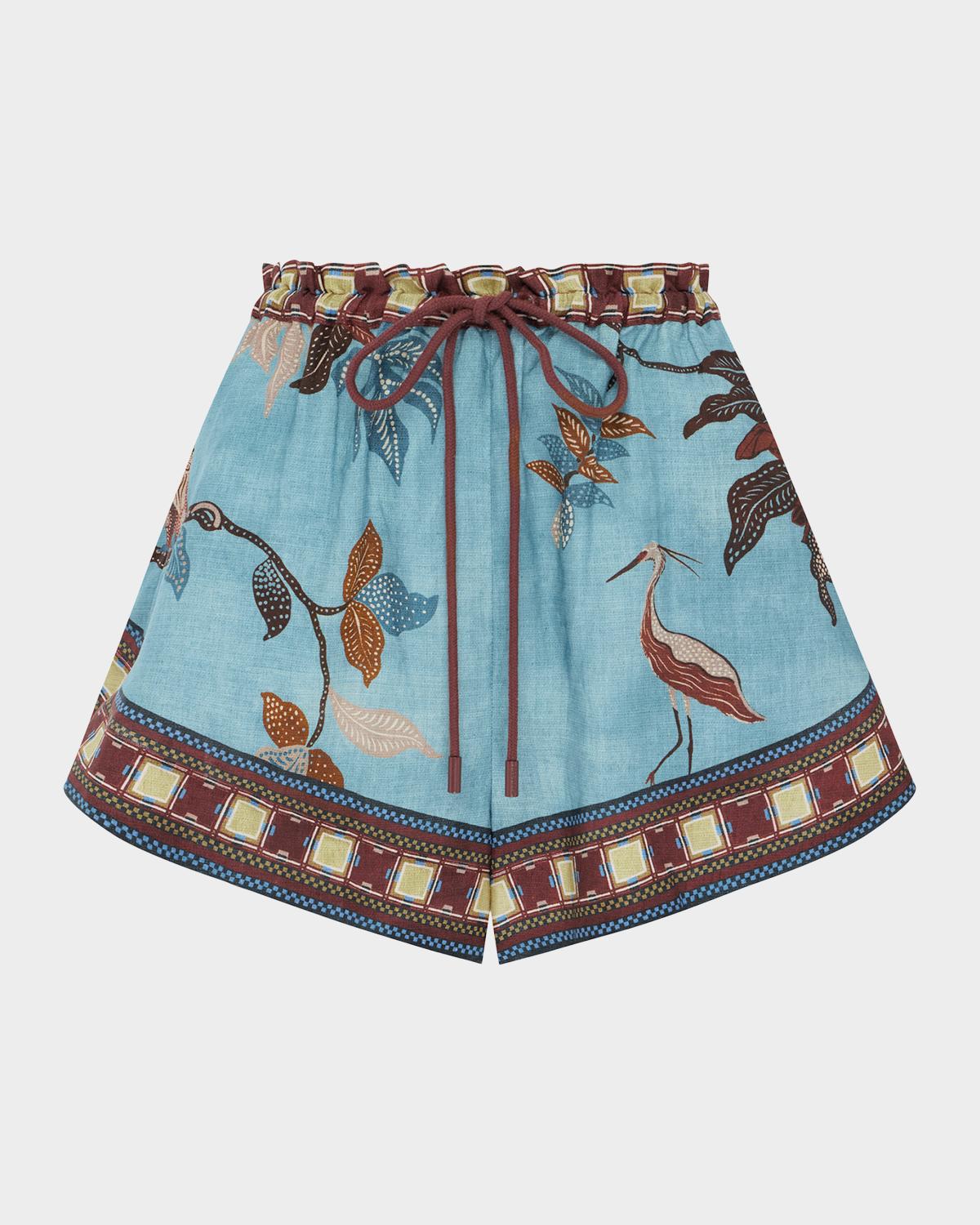 Georgie Tropical Linen Shorts