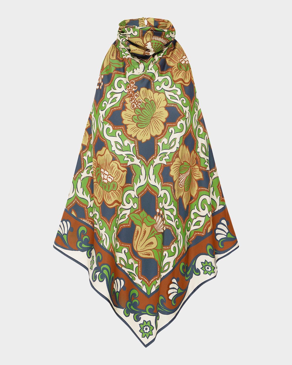 ALÉMAIS Liana Halterneck Silk Top