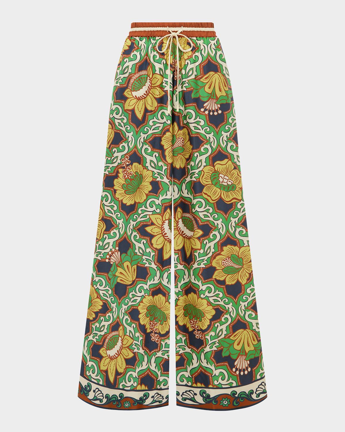 ALÉMAIS Liana Silk Palazzo Pants