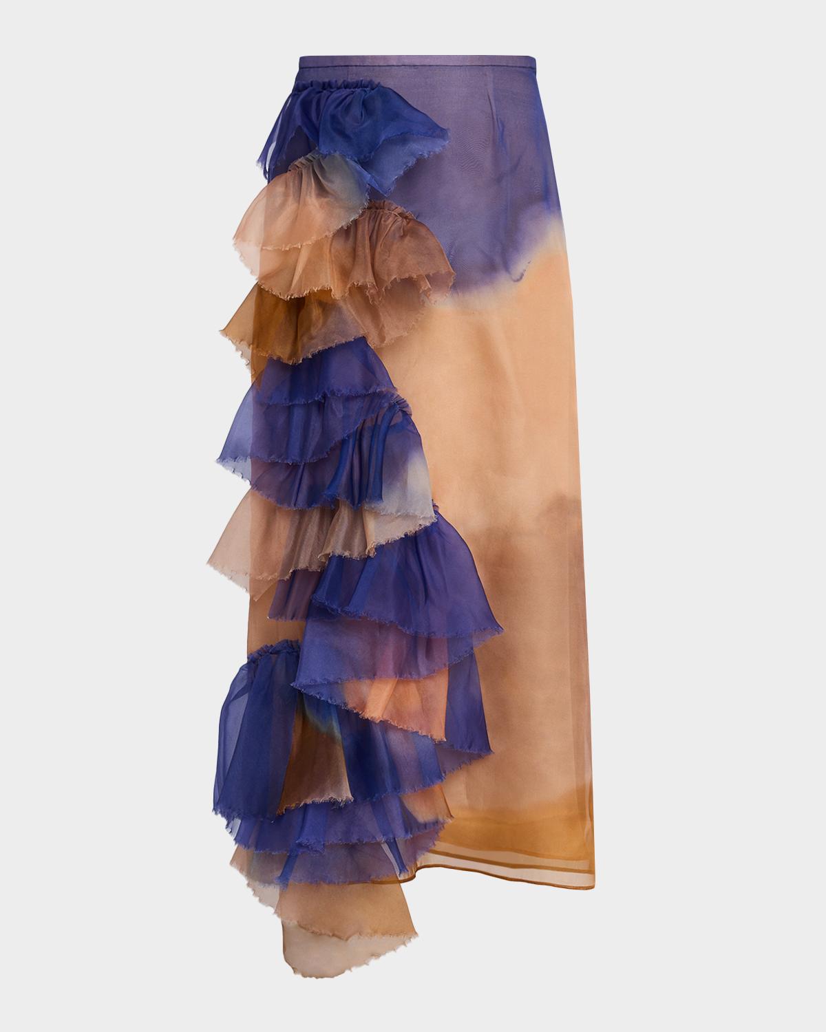 Ulla Johnson x Helen Frankenthaler Yelena Ruffled Silk-Organza Skirt