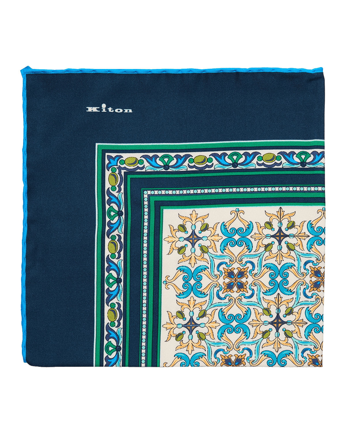 Kiton Men 's Printed Silk Pocket Square | Thumbnail 2 Kiton Men 's Printed Silk Pocket Square | Thumbnail 2