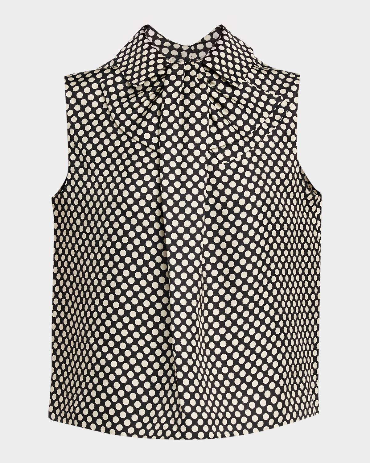 Dice Kayek Polka Dot Silk Twill Sleeveless Blouse