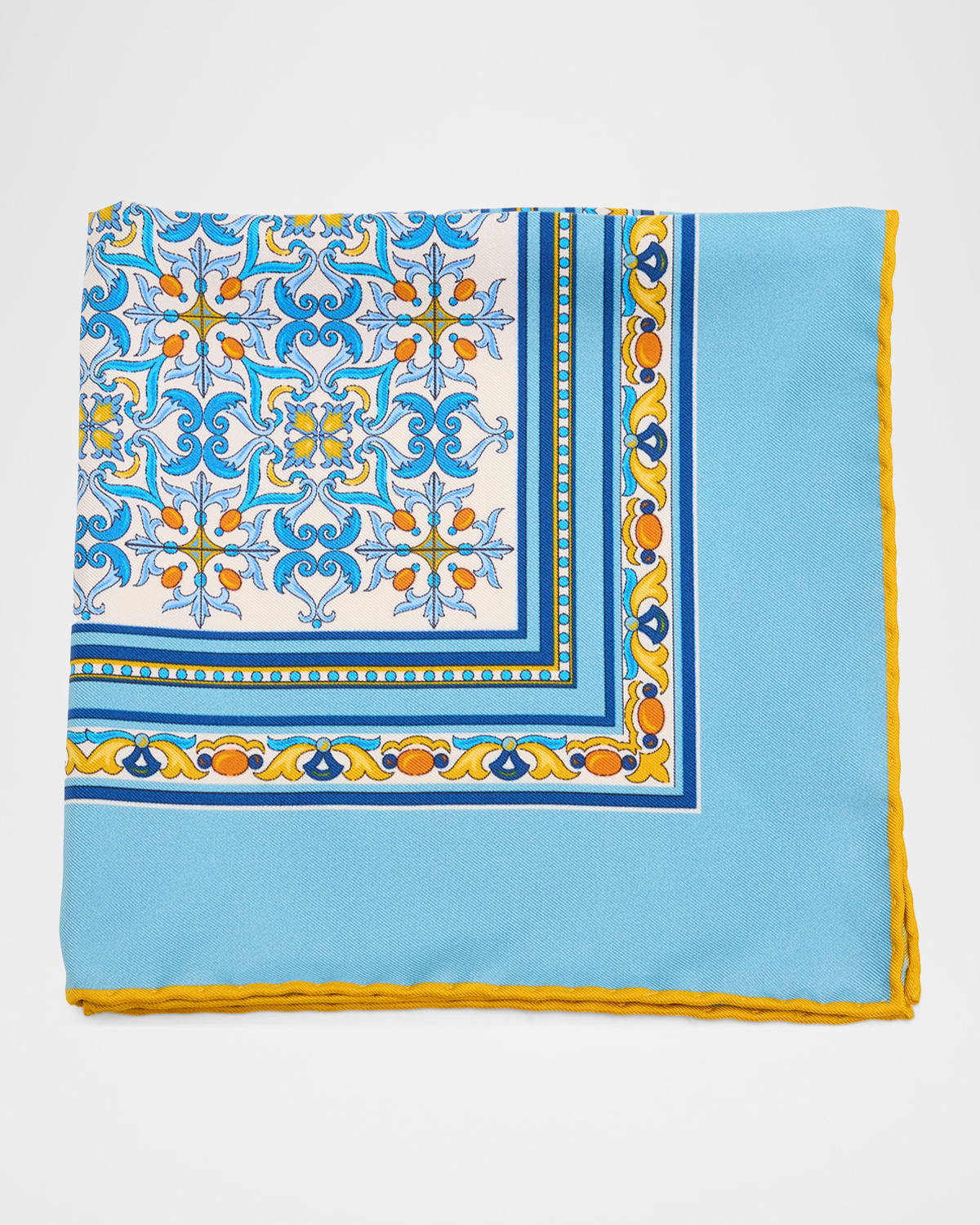Kiton Men 's Medallion Silk Pocket Square | Thumbnail 4