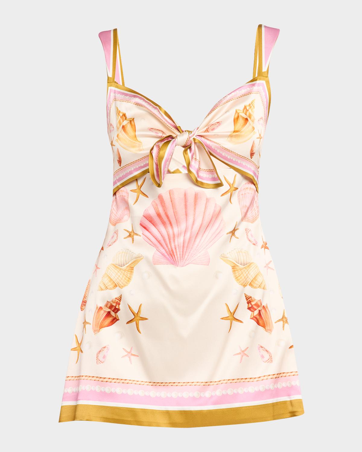 Retrofête Margarie Printed Satin Mini Dress