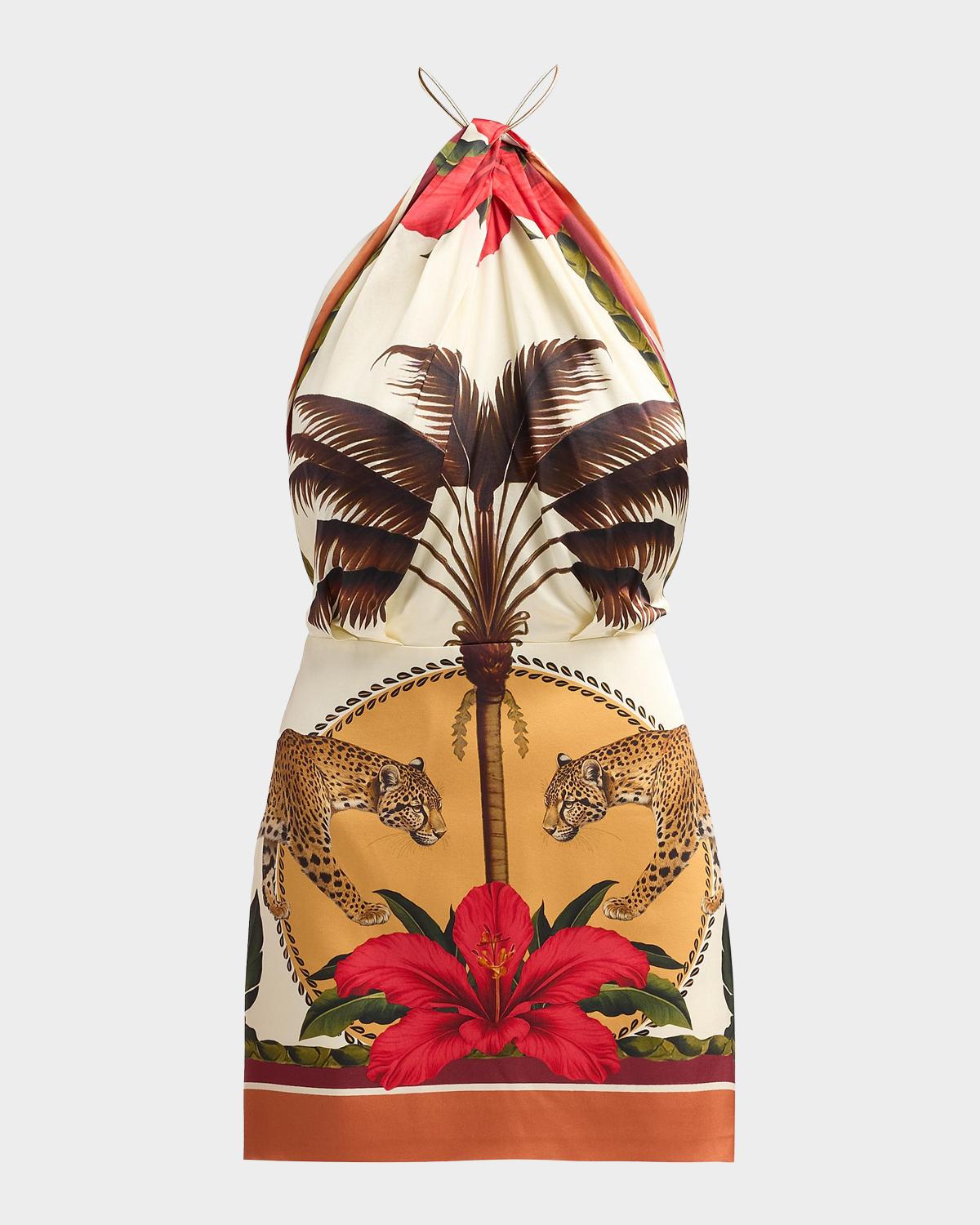 Retrofête Cymbeline Printed Halter Dress