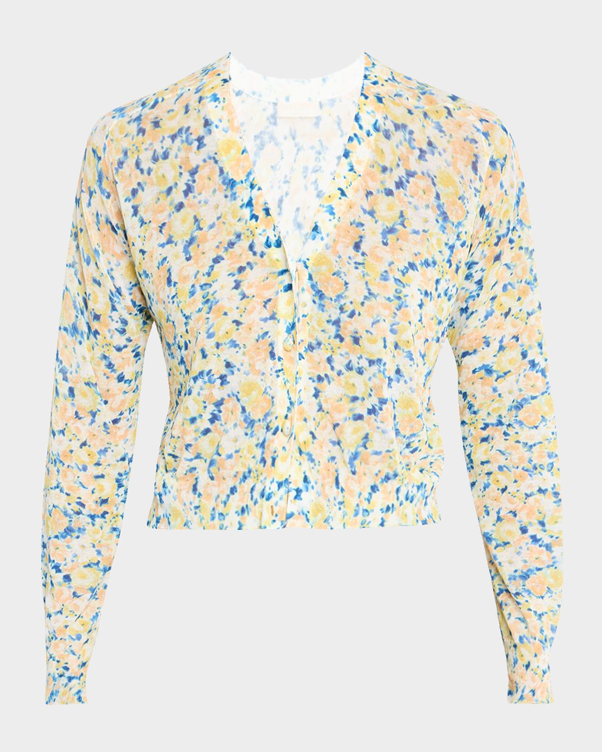 Ulla Johnson Vivienne Floral Cropped Cardigan