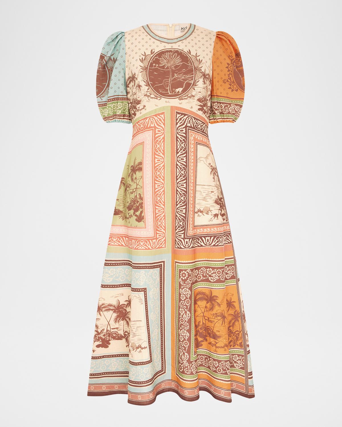 ALÉMAIS Alberta Linen Midi Dress