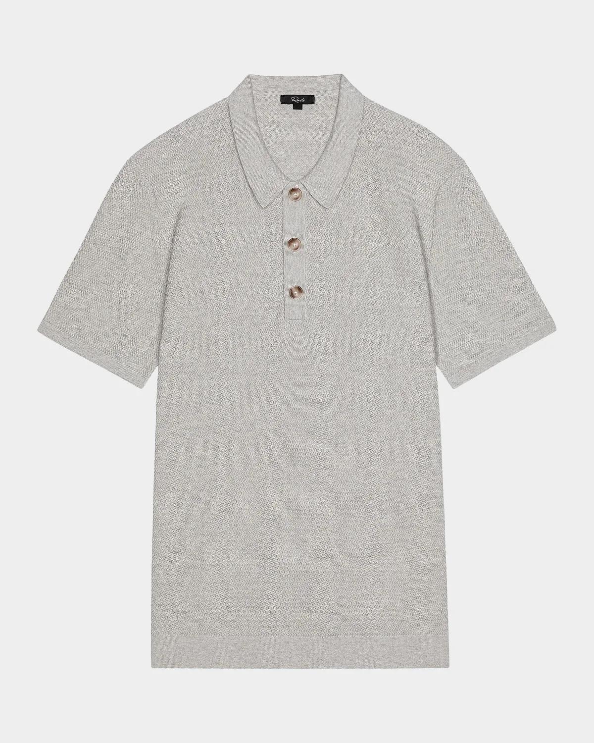 Rails Men's Nathan Textured Cotton-Cashmere Polo Shirt