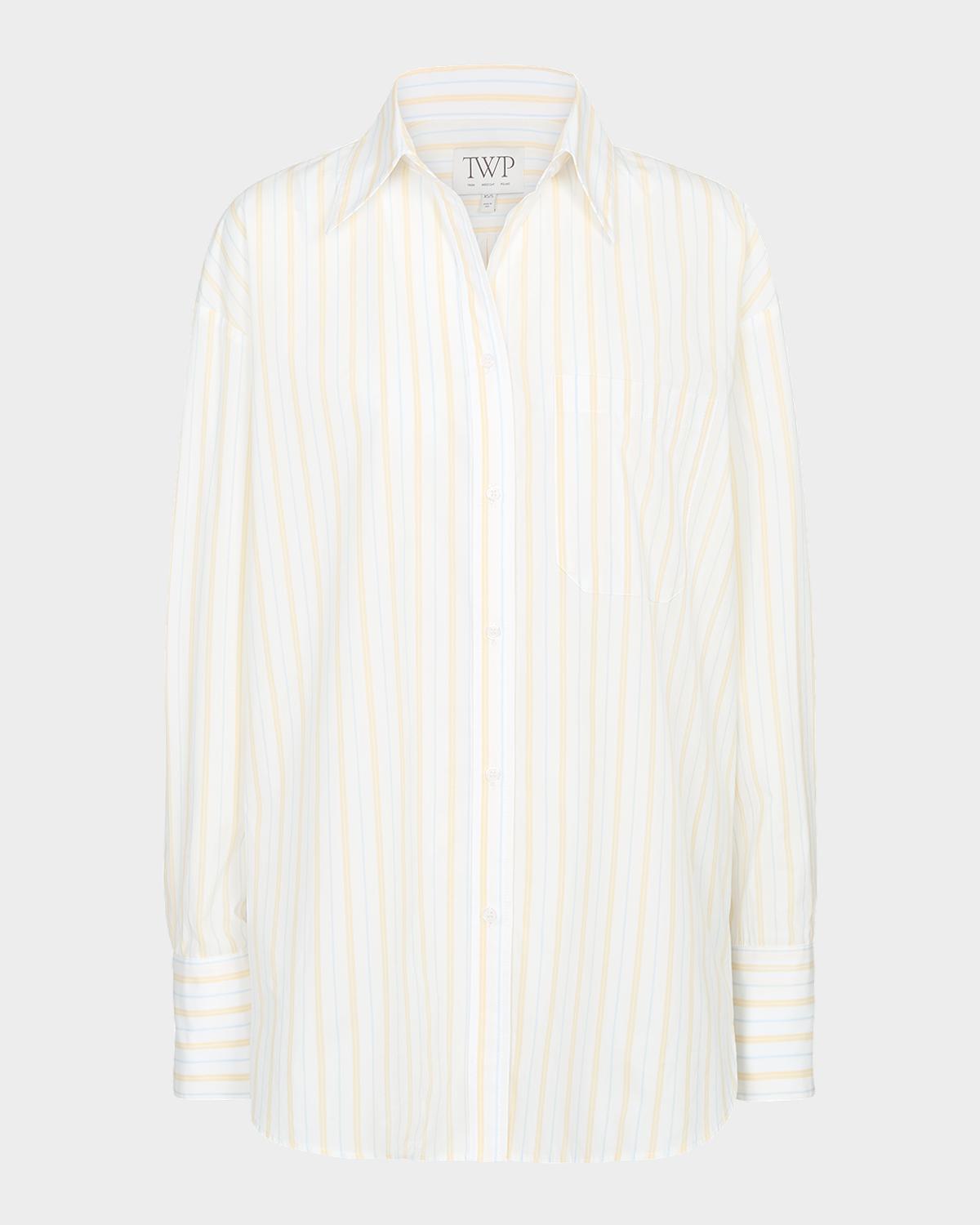 TWP Big Joe Striped Cotton Button-Front Shirt