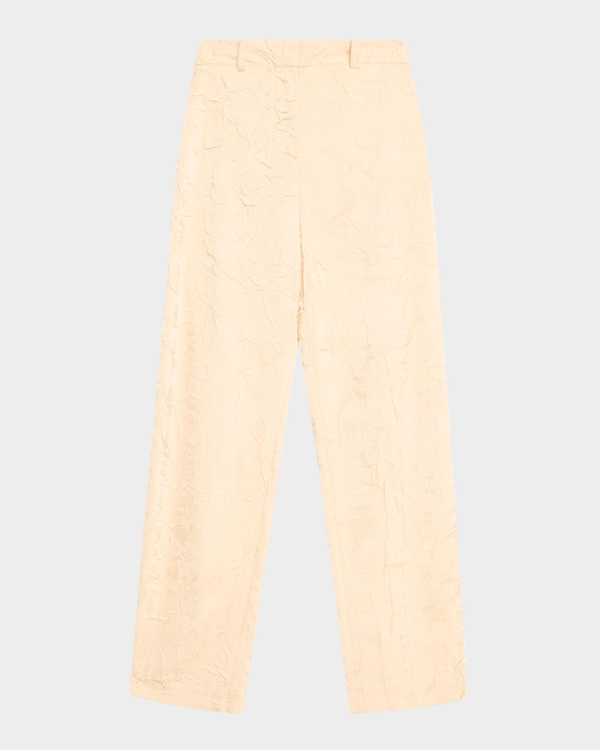 Ulla Johnson Carine High-Rise Crinkled Satin Pants