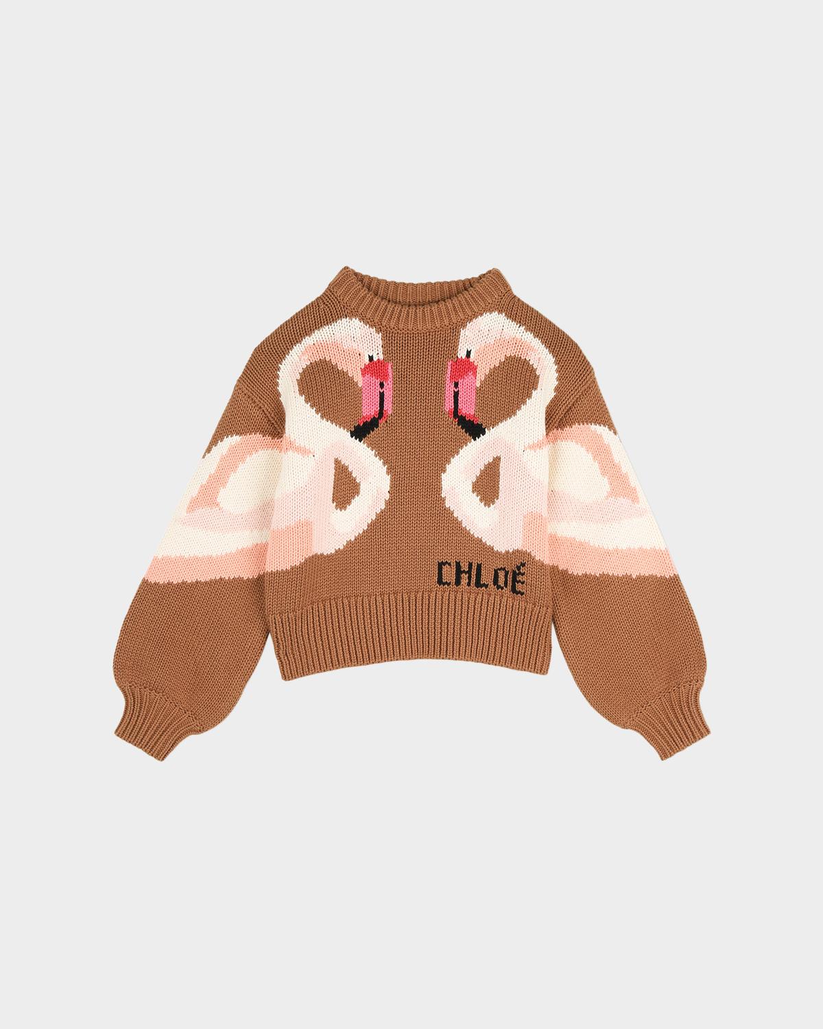 Girl & apos;s Flamingo Intarsia-Knit Sweater, Size 8-14