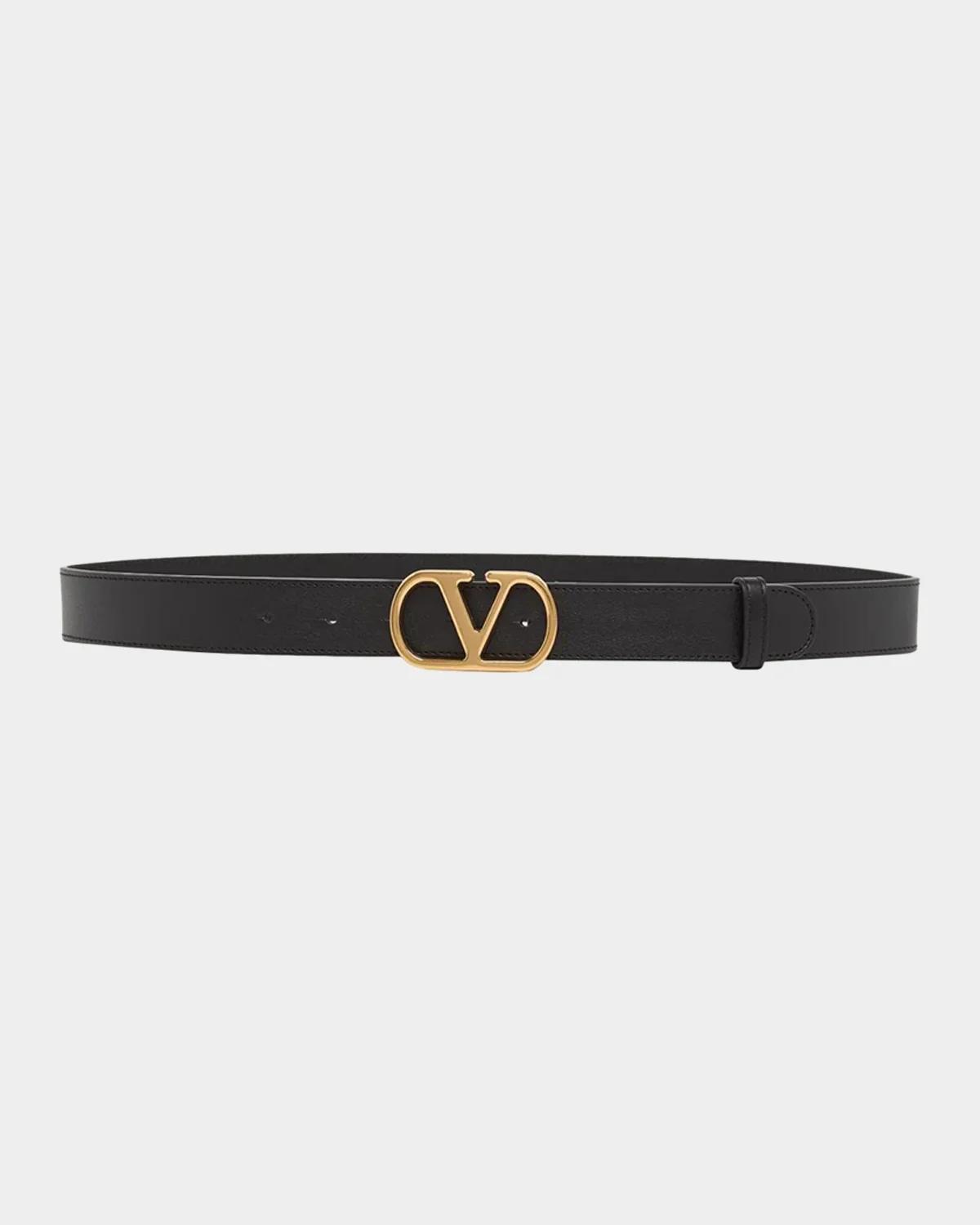 VLogo Signature Cut-to-Size Leather Belt, 30MM