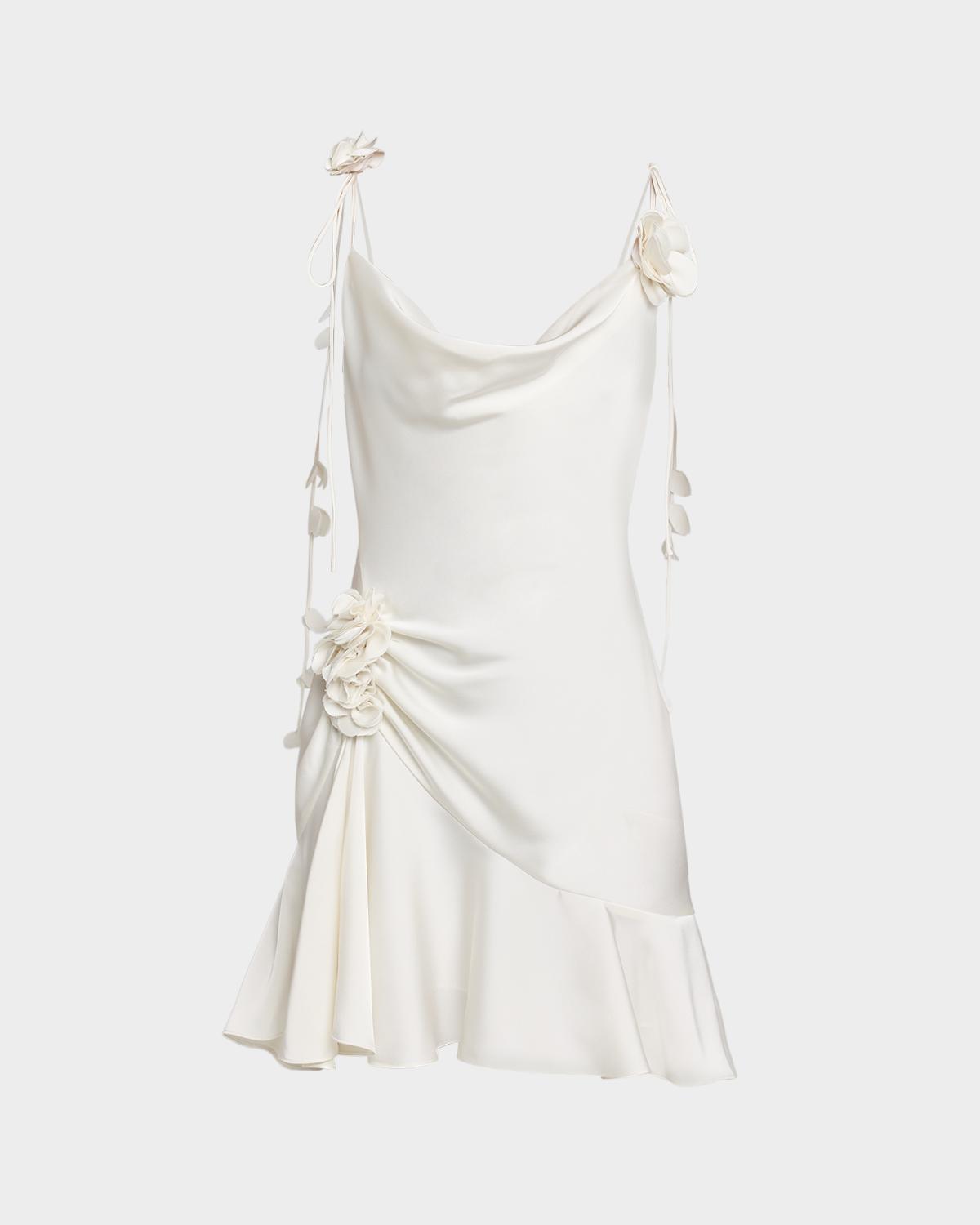Cinq à Sept Ganessa Beaded Flowers Satin Mini Dress