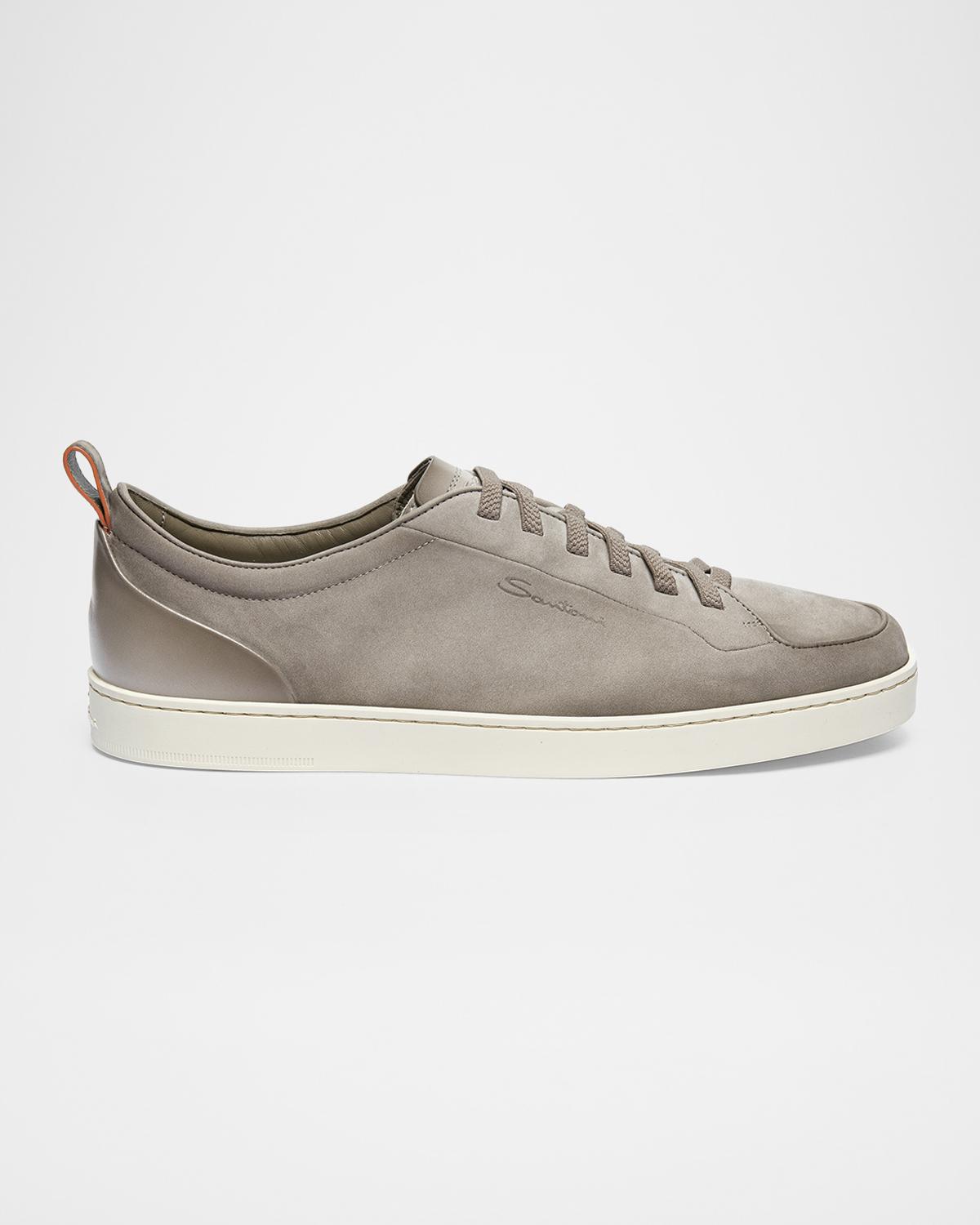 Santoni Men's Off Duty Nubuck Leather Low-Top Sneakers