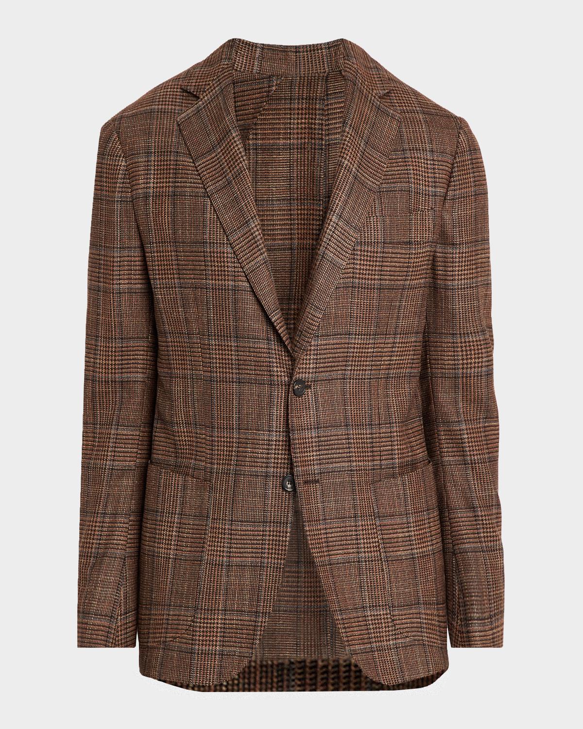 Sartorio Men's Wool and Silk Glen Plaid Single-Breasted Sport Coat