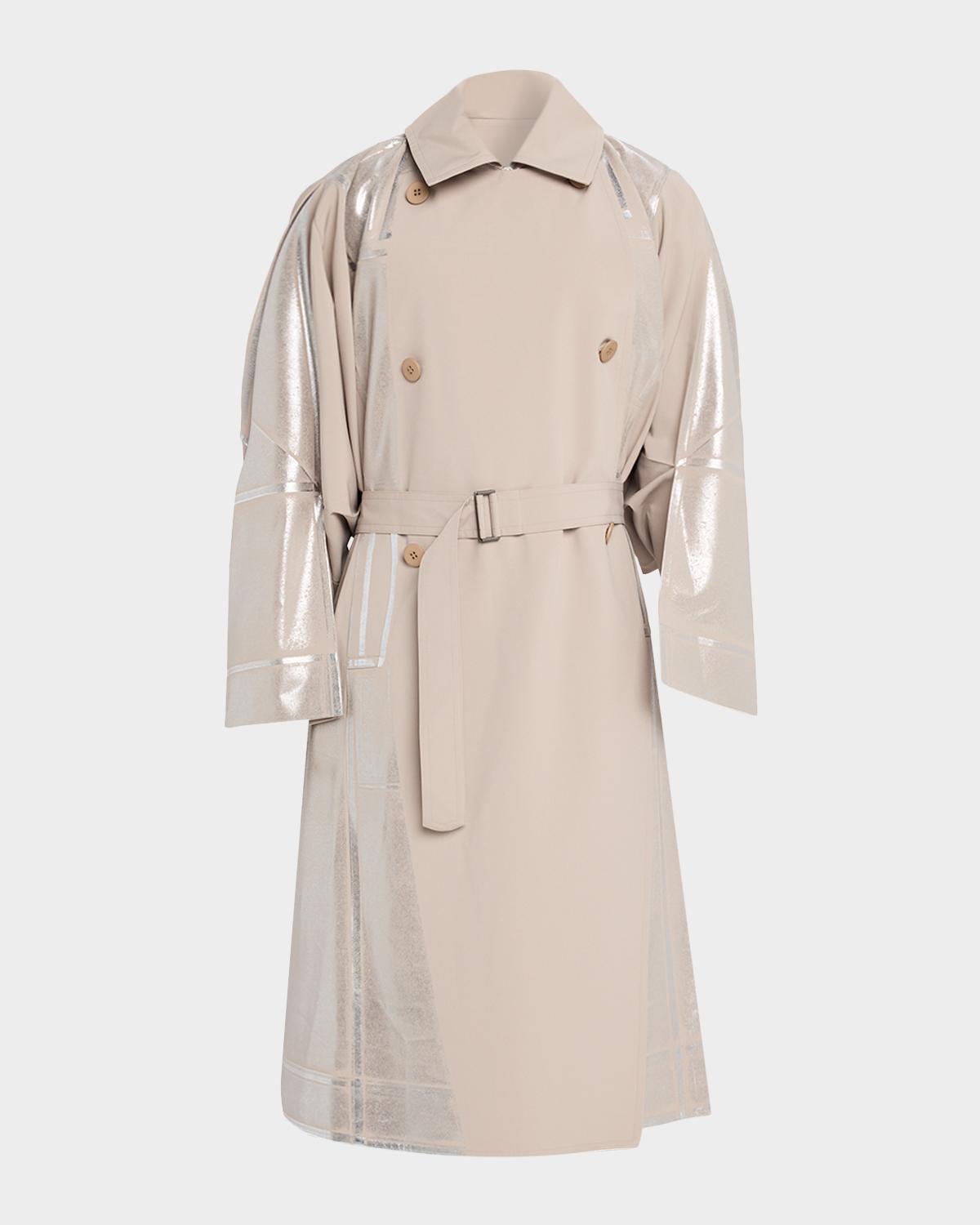 IM MEN Men's Ginto Flat Trench Coat