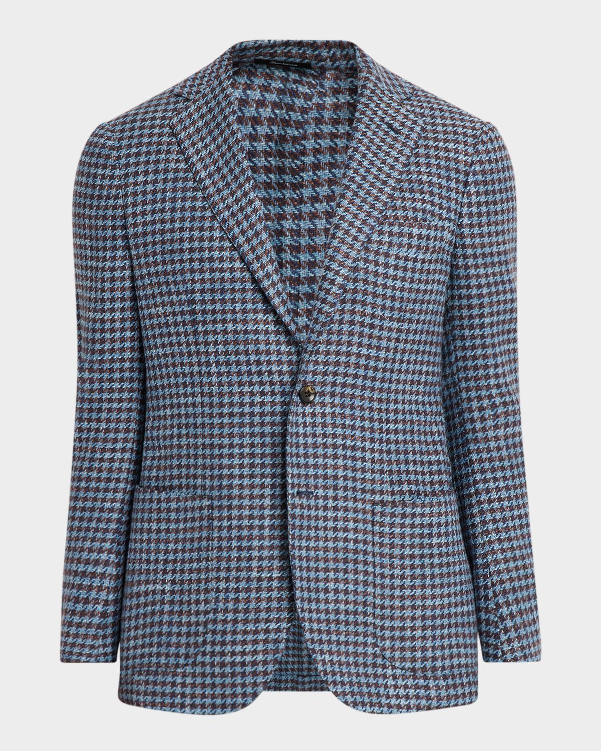 Sartorio Men's Wool and Silk Houndstooth Single-Breasted Sport Coat