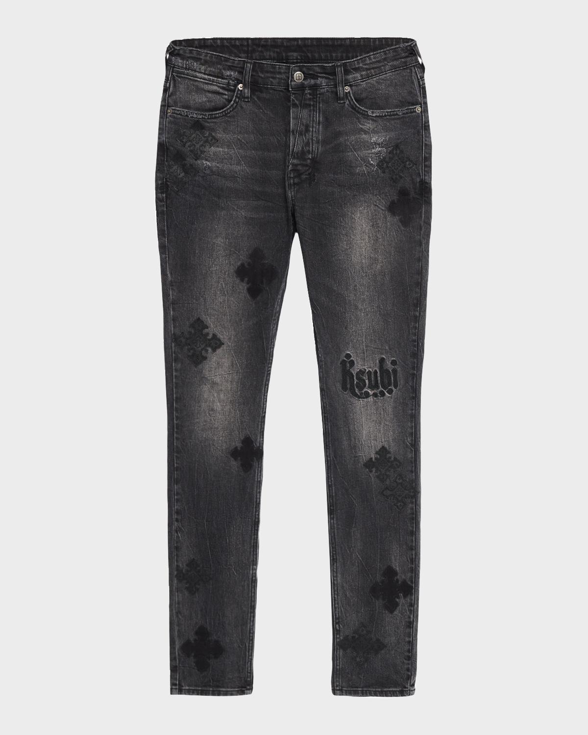 Ksubi Men's D-Van Winkle Slim Fit Black Denim Jeans