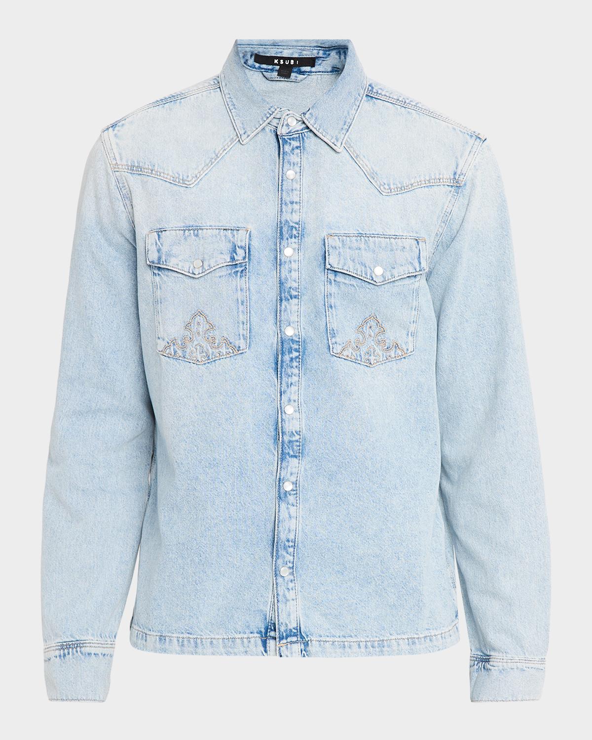 Ksubi Men's Whiplash Denim Western Shirt