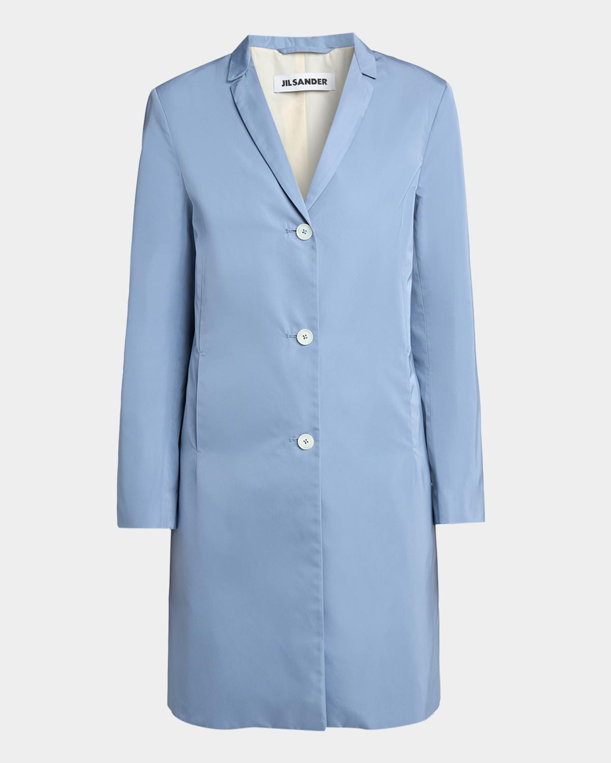 Jil Sander Silk-Blend Single-Breasted Long Coat