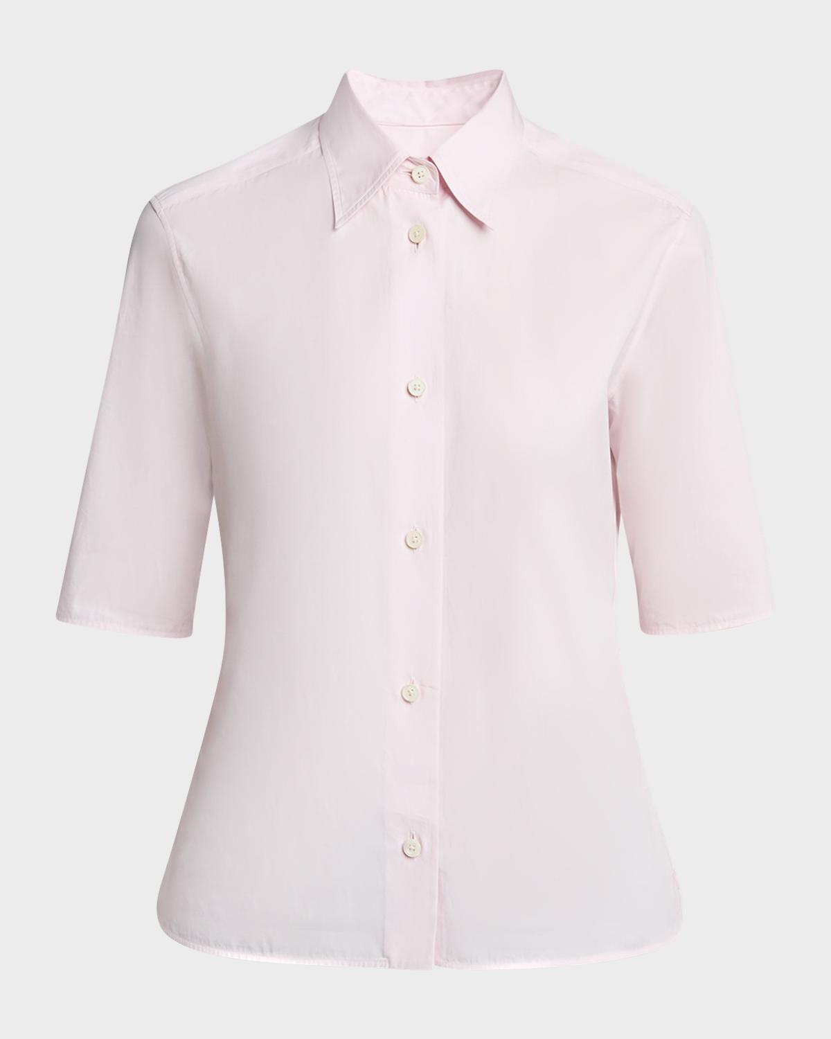 Jil Sander Elbow-Sleeve Slim Button-Down Shirt