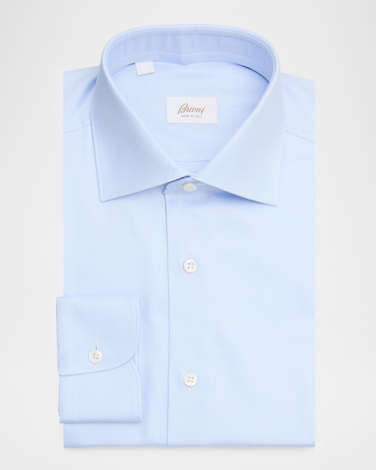 Brioni Men's Micro-Stripe Silk Dress Shirt