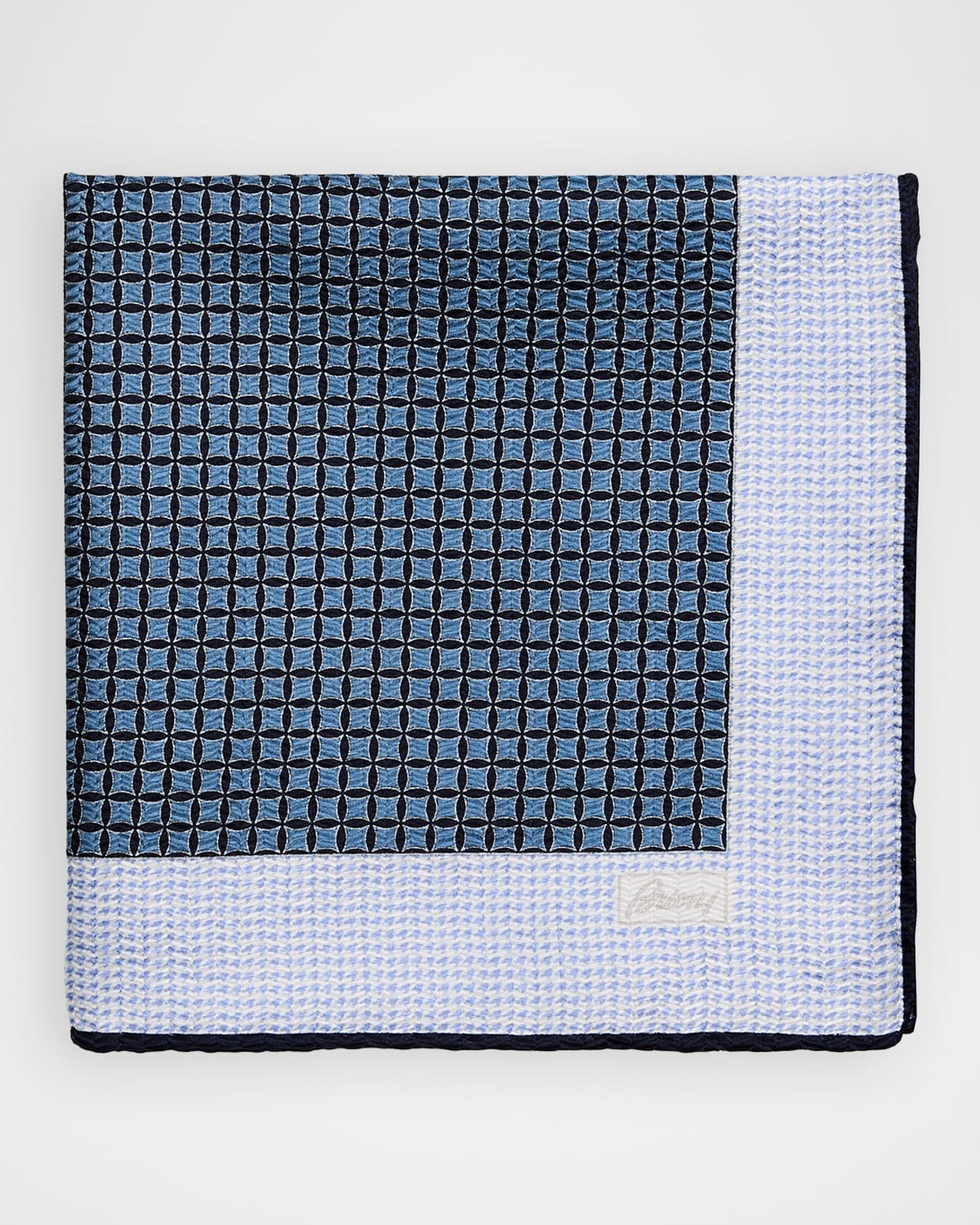 Brioni Men 's Micro-Jacquard Hand-Rolled Silk Pocket Square