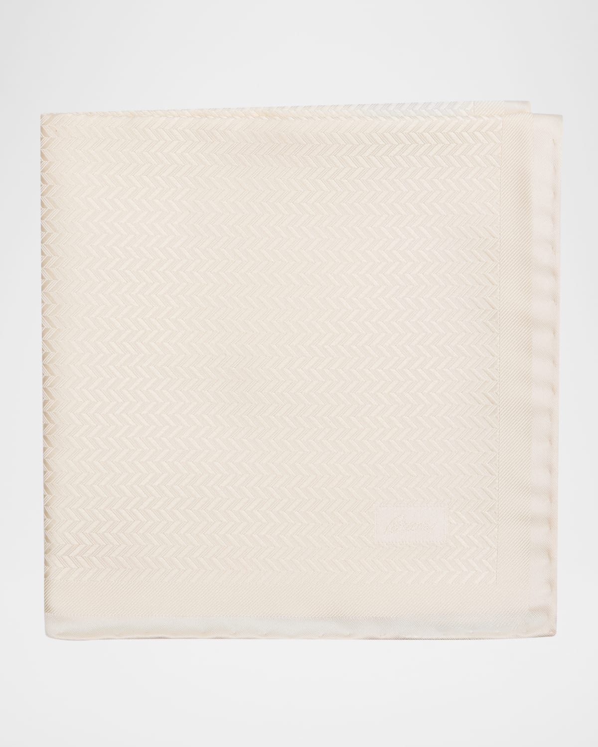 Brioni Men 's Chevron Jacquard Hand-Rolled Silk Pocket Square | Thumbnail 4 Brioni Men 's Chevron Jacquard Hand-Rolled Silk Pocket Square | Thumbnail 4