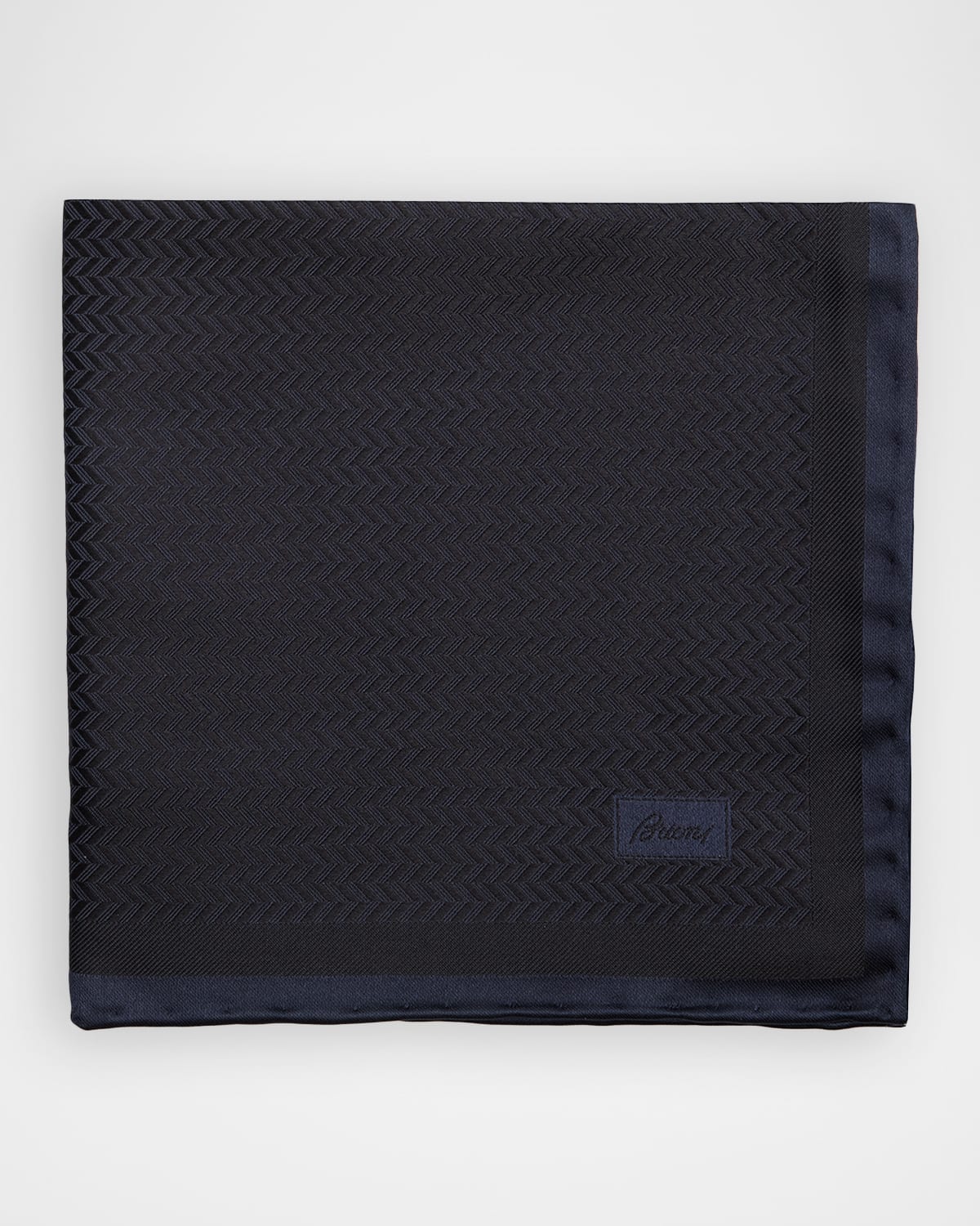 Brioni Men 's Chevron Jacquard Hand-Rolled Silk Pocket Square