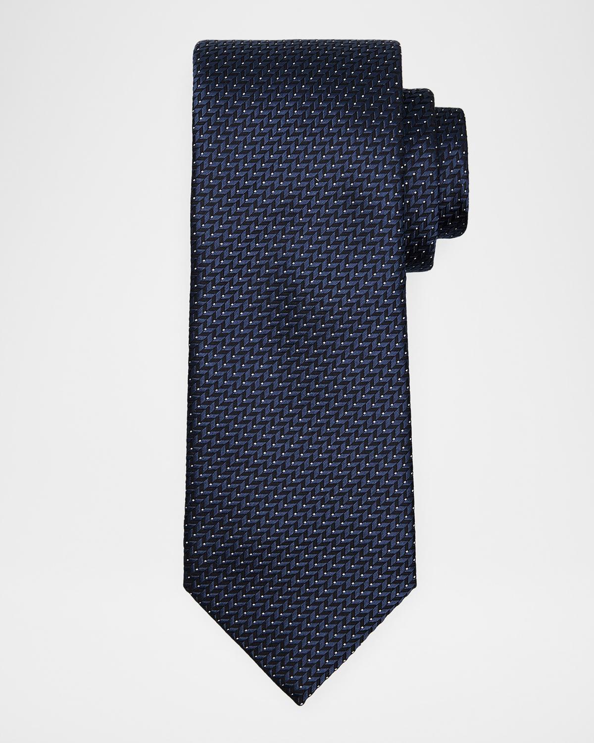 Brioni Men's Woven Herringbone Silk Tie