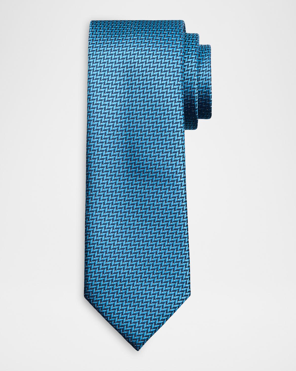 Brioni Men's Woven Herringbone Silk Tie