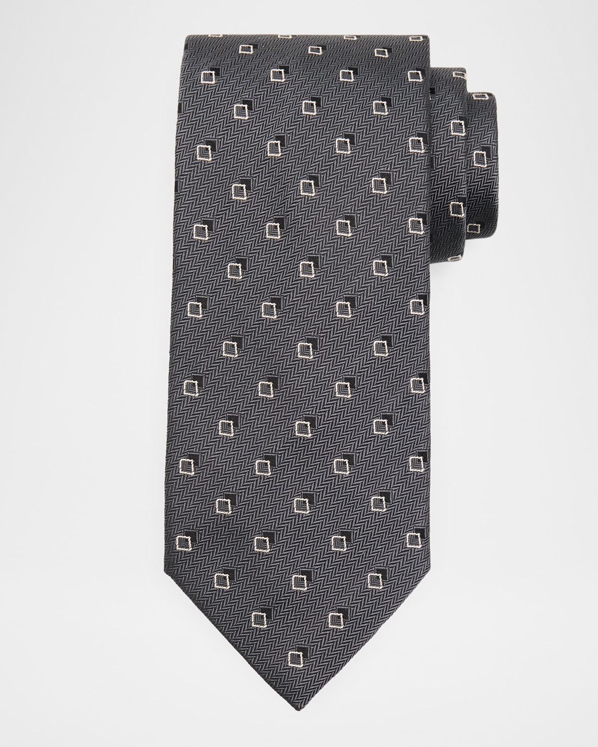 Brioni Men 's Geometric-Print Silk Tie
