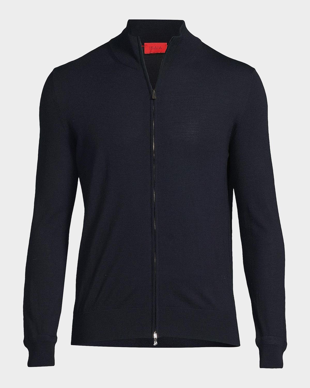 Isaia Men's Wool Zip-Up Sweater