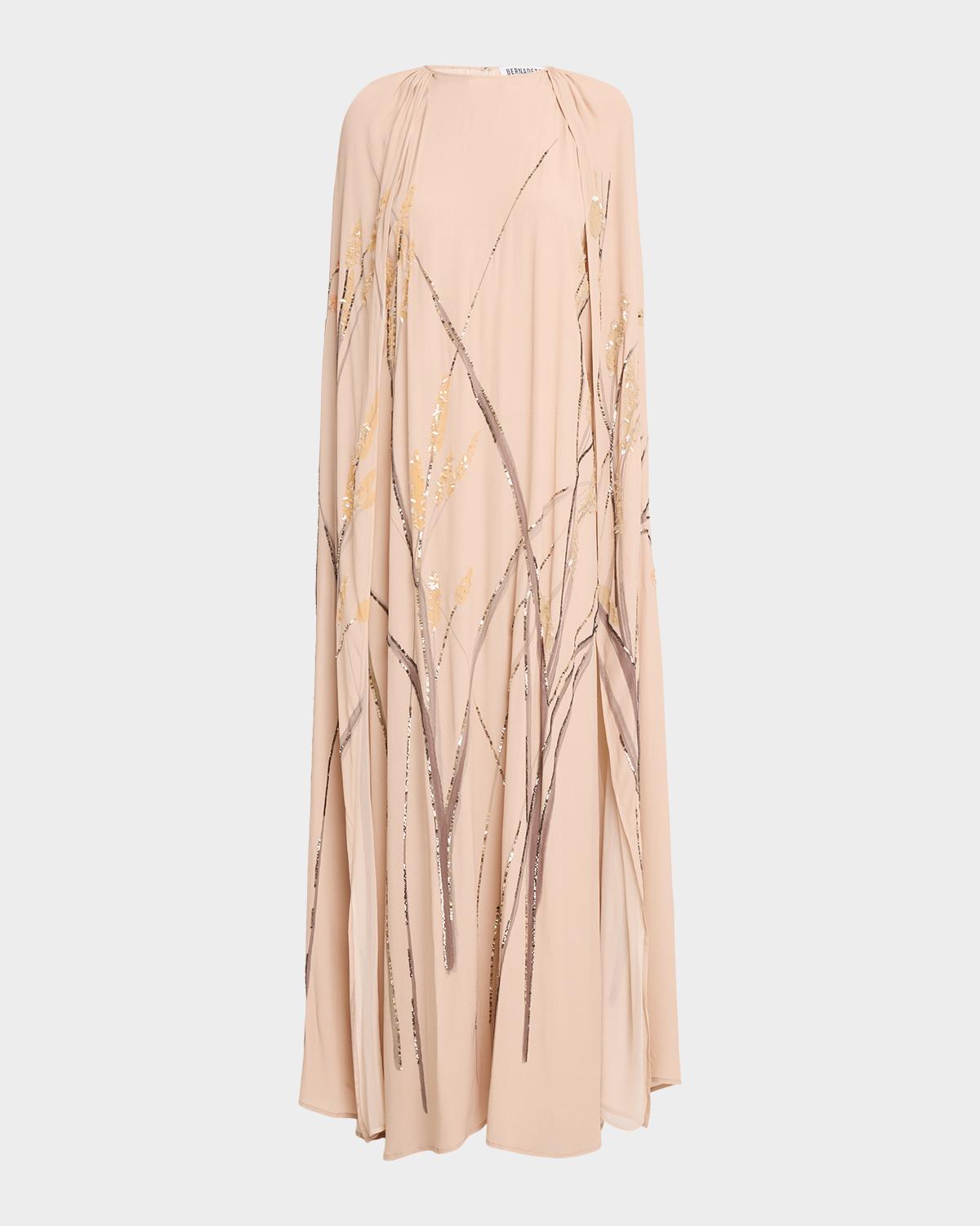 BERNADETTE Minnie Embellished Maxi Cape Dress