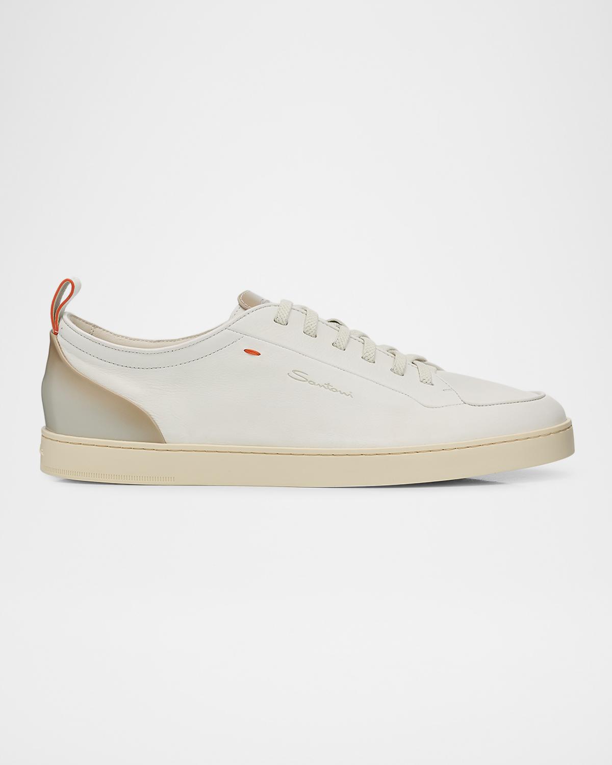Santoni Men's Off Duty Leather Low-Top Sneakers